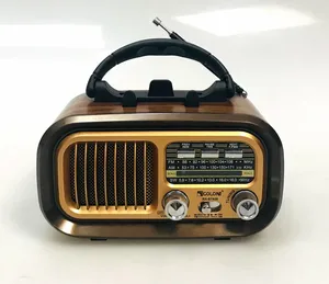 Größeres Bild anzeigen Teilen Vintage Radio Wiederauf ladbare Retro Wireless Lautsprecher FM Radio Vintage Holz lautsprecher
