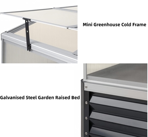 Kép phát triển trại trồng hộp ngoài trời Vườn Kim Loại Lớn lên giường vườn với khung lạnh Polycarbonate nhà kính - Product Image 3