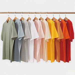 Camiseta de gran tamaño lisa de peso pesado de alta calidad, camiseta personalizada en blanco de 100% algodón para hombre, camiseta con hombros caídos - Product Image 3