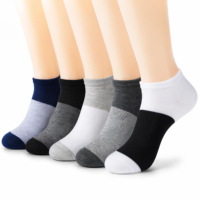 Chaussettes basses pour hommes, invisibles, douces, respirantes, en mélange de coton tricoté, avec bout et talon renforcés, bordure élastique, évacuation de l'humidité, séchage rapide