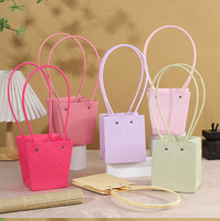Boîte à fleurs portable en papier kraft de luxe pour fleuriste et sac d'emballage pour bouquet