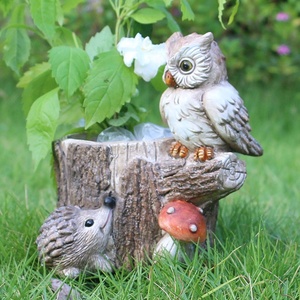 Resina de buho estatuilla animal jardinera olla diseño de encargo al por mayor de pájaro de resina decoración flor olla $ - Product Image 4