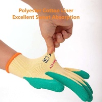 Guantes de Seguridad de Látex Arrugado CE EN388, Guantes de Protección Resistentes al Desgaste con Puño Elástico Tejido para Reparación Automotriz y Tareas Domésticas