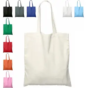 Promotional Sublimation Cloth Gift Shopping ToteBag Cheap Reusable White Blank Cotton Canvas Tote Bags with Custom Printed Logo