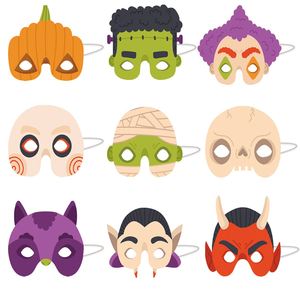 Decoración de Papel para Fiestas Infantiles, Máscara de Dibujos Animados de Halloween con Diseño de Búho y Calabaza, Venta al por Mayor - Product Image 2