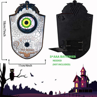 Décoration d'Halloween Sonnette de porte hantée Sonnette animée Globe oculaire Décor d'Halloween avec sons effrayants Maison hantée