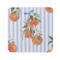 Lot de 4 sous-verres carrés en MDF pour fruits et citrons, pour restaurants et clients grossistes