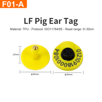 Tag Telinga Elektronik RFID LF 134.2KHz Chip Hewan FDX-B untuk Babi, Sapi, dan Domba
