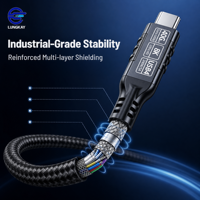Câble d'extension USB4 LUNG KAY OEM 40 Gbit/s Vidéo 8K Charge rapide PD 240 W Cordon Type-C Mâle vers Femelle pour MacBook Workstation