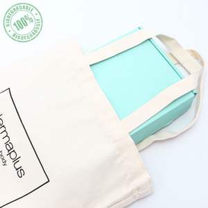 Bolso de algodón con estampado japonés para mujer, bolsa de lona lisa con letras recicladas y Logo impreso, venta al por mayor - Product Image 4