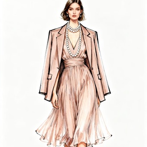 Robe décontractée pour femme en PU et acétate, de haute qualité, écologique, style gothique, avec drapé, fermeture éclair, volants en cascade, imprimé léopard, ornements diamantés, fabrication OEM - Product Image 1