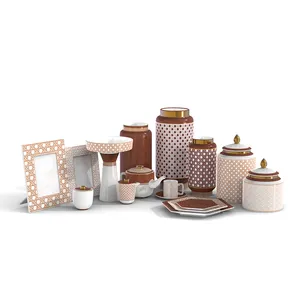 Modern Nordic Waving Tea Set And Dinner Plate Ceramic Dinnerware Set