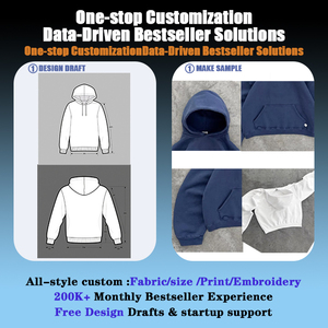 Sudadera con Capucha QYOURECLO Personalizada, Estilo Kanye West, de Algodón Grueso de 450 g/m², Hombros Caídos, Bordada, Talla Grande para Hombre - Product Image 2