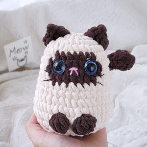 Kaiyue bebé ganchillo animales <span class=keywords><strong>de</strong></span> peluche ganchillo gato Plushie suave gato gordito Animal <span class=keywords><strong>de</strong></span> peluche Chenille hilo ganchillo gato Juguetes - Product Image 3
