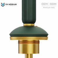 Chicha au design moderne en acier inoxydable durable et alliage d'aluminium avec finition laquée, élégante, ensemble cadeau pour fumeurs