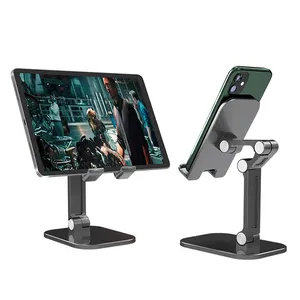 Desk Mobile Phone Holder Stand For iPhone Metal Desktop Tablet Holder Table Foldable Extend Support cell phone stand for desk