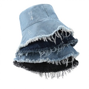 Wide Brim Denim <b>Bucket</b> <b>Hat</b> with Rough Edge Sun Protection <b>for</b> Outdoor Sports & Travel <b>Big</b> <b>Head</b> Circumference Unisex - Product Image 2