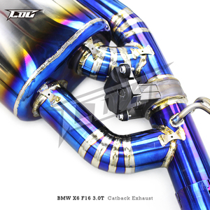 Système d'échappement Boska Performance Valvetronic pour BMW X6 F16 M40i 3.0T 2015-2019, silencieux en titane Catback avec embouts bleus - Product Image 2