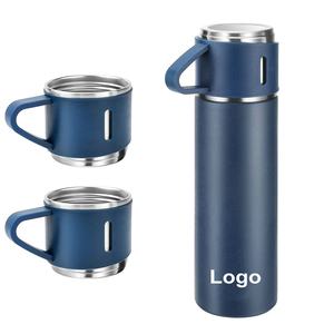 Wholesale 500ml Portable Business 304 Stainless Steel Vacuum Flask Gift Set Water <b>Bottle</b> With Handle Lid - Product Image 1