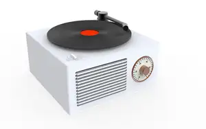 KINGSTAR pemutar rekaman vinil Retro desain baru pemutar perekam musik suara Stereo 3D nirkabel Vintage dengan Speaker Bluetooth FM