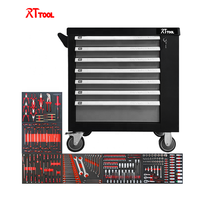 Chariot à outils RT TOOL avec outils, armoire à roulettes à 7 tiroirs pour atelier et garage
