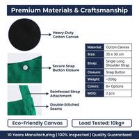 Tas Tote Kanvas Sublimasi Polos dengan Logo Custom, Kancing Tekan, Ramah Lingkungan, Dapat Digunakan Kembali, dari Katun, untuk Belanja