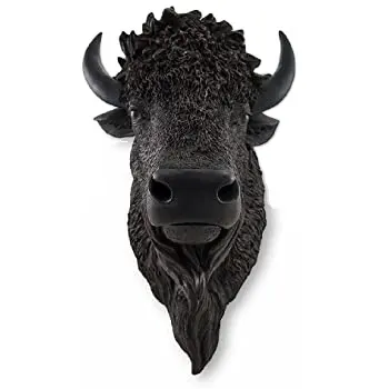 Buffalo harz wand tier kopf skulptur