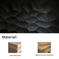 Panneaux muraux en bois géométriques noirs texturés 3D modernes 2400x600mm MDF Revêtement mural décoratif