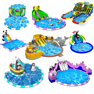 Parque Acuático Inflable Gigante con Toboganes, Divertido Parque de Atracciones Temático, <span class=keywords><strong>Piscina</strong></span> Grande Inflable de PVC Resistente - Product Image 6