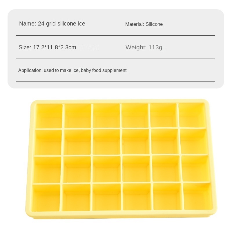 Bac à glaçons en silicone 24 grilles jaune