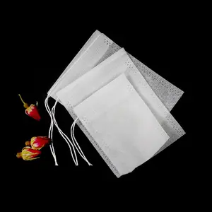 China Supplier In Stock Hot Selling Biodegradable 5.5*7 Non Woven Empty Tea Bags Heat Seal with String