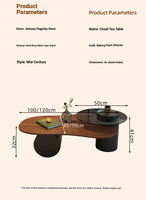 Table basse de salon de style mi-siècle en bois de noyer massif, irrégulière, durable, design, minimaliste, luxe léger