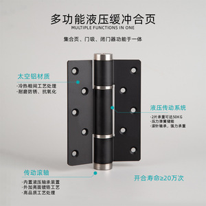Mei Hong Hydraulic Hinge 180 Degree 3mm Thickness Soft Closing Automatic Door Hinge With 4 Holes - Product Image 2