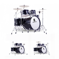 JELO Ensemble de batterie jazz compact 5 fûts 3 cymbales pour enfants de 3 à 14 ans – Idéal pour la pratique musicale