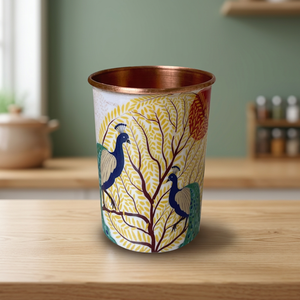 Vaso de Cobre con Diseño de Pavo Real Oriental, de Pared Simple, Reutilizable, para Regalos de Té de la Tarde - Product Image 4
