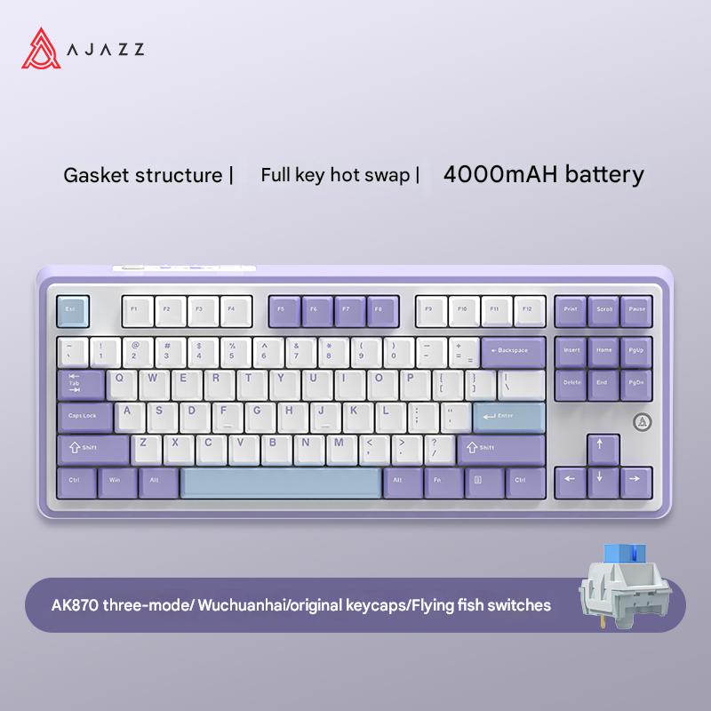 Ajazz Ak870 Plus Mechanical Keyboard Three-Mode Hot-Swappable