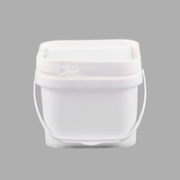 Seau carré en PP Lingo, gamme complète de 2L à 20L, recyclable, couleur personnalisée, avec couvercle et poignée, pour l'emballage d'aliments pour animaux et de détergents