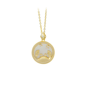 Csja — collier pendentif en laiton plaqué or, bijou classique, en zircon, blanc, mère de perle, coque <span class=keywords><strong>horoscope</strong></span>, modèle <span class=keywords><strong>2021</strong></span>, XL61028 - Product Image 2
