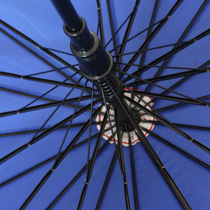 Cadeaux d'affaires en gros, <span class=keywords><strong>parapluie</strong></span> droit en nylon 190T à ouverture semi-automatique, résistant au vent, 16 baleines, avec poignée en plastique, logo personnalisé - Product Image 2