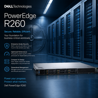 Servidor Dell R260 original con Intel Xeon E-2434, formato 1U para montaje en rack, con iDRAC9
