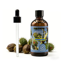 Minyak Jarak Alami untuk Pertumbuhan Rambut, Bulu Mata, Alis, Melembapkan Kulit, Pijat, Perawatan Tubuh, Minyak Nabati Murni dengan Pipet