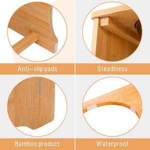 Bambu Pet <span class=keywords><strong>Stand</strong></span> com antiderrapante <span class=keywords><strong>Dog</strong></span> <span class=keywords><strong>Bowl</strong></span> Aço Inoxidável Material impermeável Design Eco-Friendly madeira portátil - Product Image 2