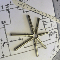 Broches à ressort en laiton haute pression de 12 mm à tête ronde, plaquées, pour terminaison de fil, usinage CNC par brochage EDM, brillantes, non revêtues