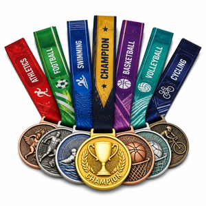 Médailles personnalisées en alliage de zinc et laiton pour trophées de podium, <span class=keywords><strong>prix</strong></span> de cérémonie, souvenirs haut de gamme, vente en gros - Product Image 1