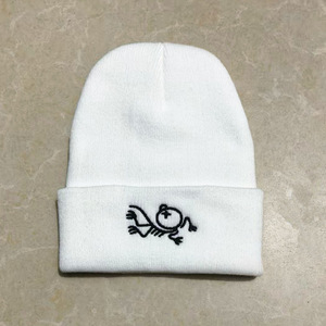 Nouveau bonnet tricoté unisexe en Spandex/Coton, broderie jacquard motif dessin animé original, ajustable, thème Sœur et Signe Astrologique, pour l'extérieur en automne - Product Image 3