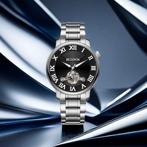 Reloj Mecánico Automático de Lujo para Hombre, Marca Personalizada, Movimiento Totalmente Automático, Correa de Cuero y Acero Inoxidable de 22 mm de Ancho, con Alarma - Product Image 2