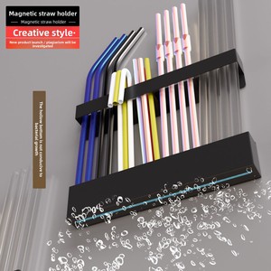 Support mural créatif en acier au carbone magnétique à un seul niveau pour pailles de cuisine - Product Image 3