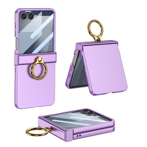 เคสโทรศัพท์ Galaxy Z Flip 5 6 Flip 7  วัสดุ PC พร้อมวงแหวนโลหะและบานพับ สำหรับ Samsung Galaxy Z Flip 7 Flip 6 5 4 - Product Image 4