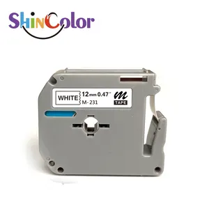 ShinColor 호환 브라더 라벨 테이프 12mm Mk231 M-k231 M231 블랙 온 화이트 카트리지 리본 테이프 브라더 Pt-55 Pt-85 2