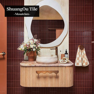 Carrelage mosaïque en céramique rouge <span class=keywords><strong>Cora</strong></span>, salle de bain, douche, mur, café-bar, restaurant, centre commercial, dosseret, carreaux en porcelaine - Product Image 6